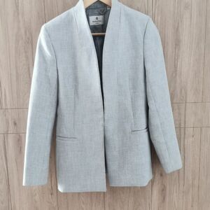 Babaton Aritzia Light Gray Collarless Blazer